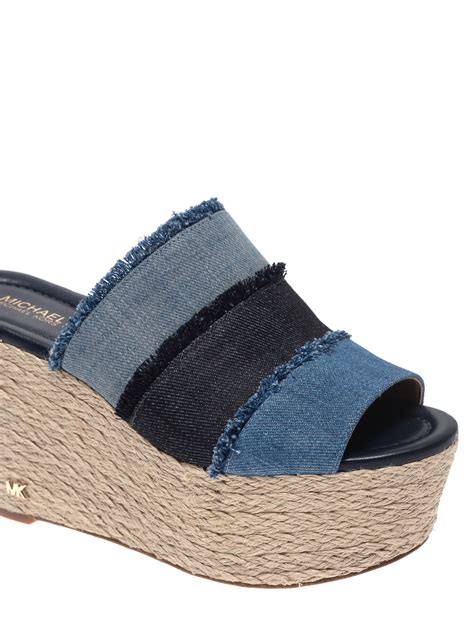 michael kors wedge sandals sale|michael kors denim wedge sandals.